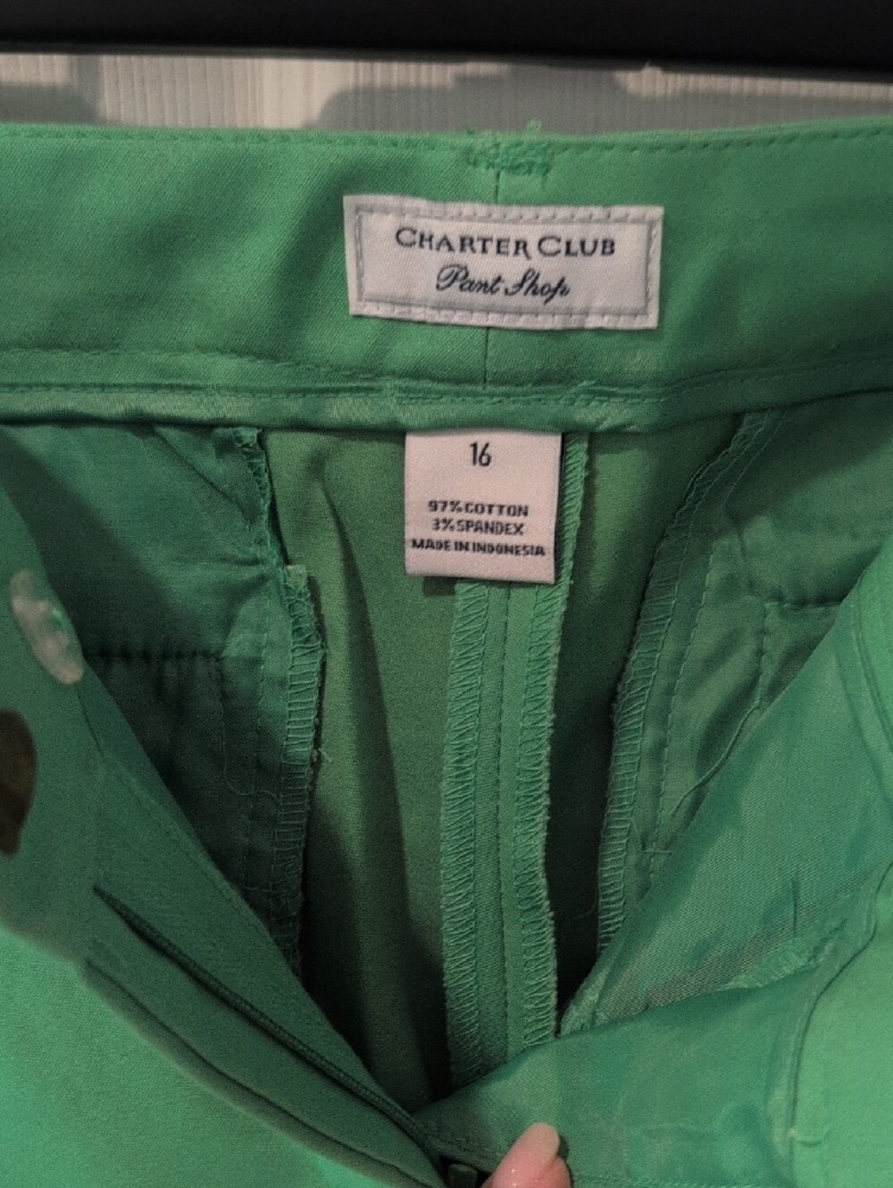 Charter Club Bright Green Stretch Trousers - Women's - Picture 3 of 5